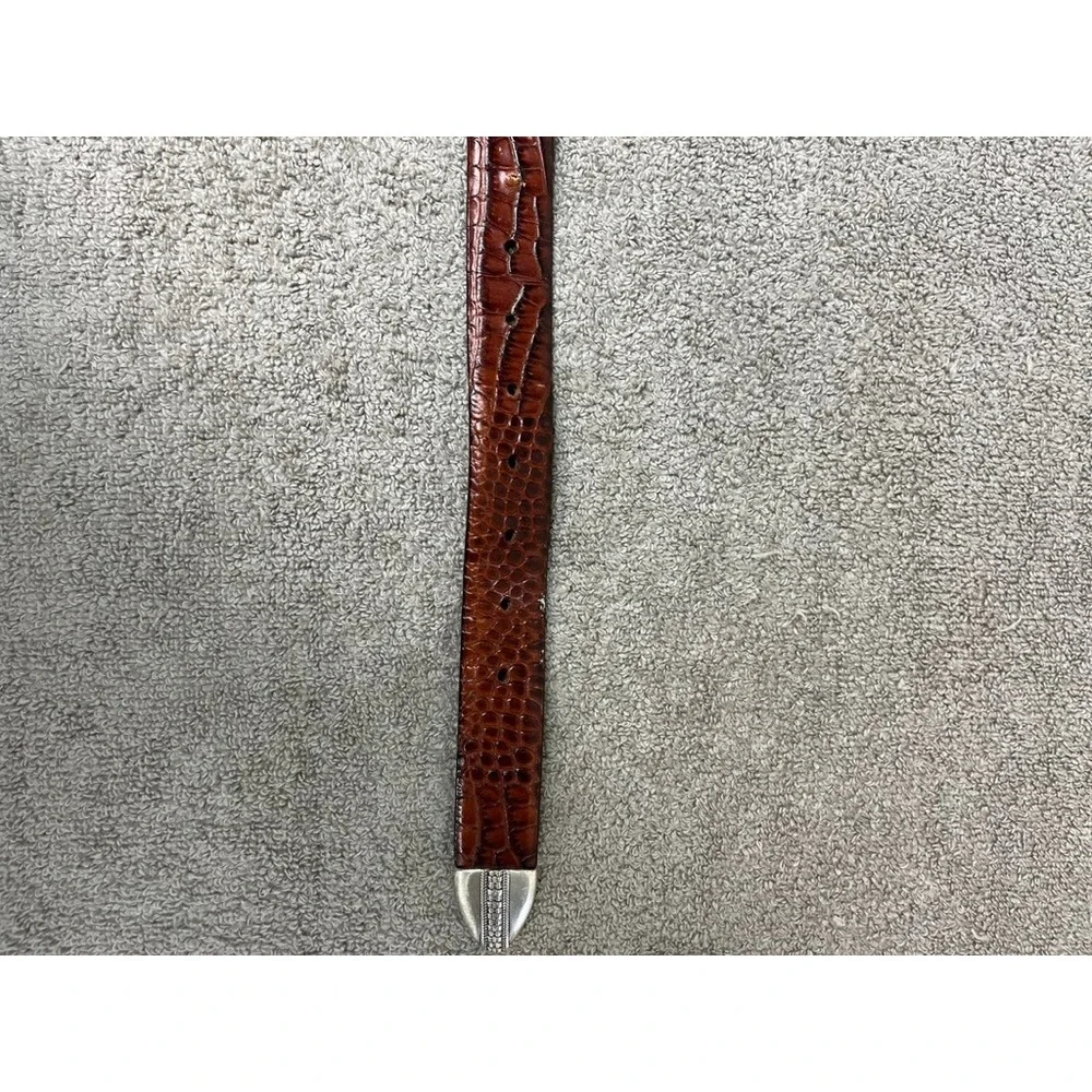 Belts.com Mens Brown Alligator Embossed Italian Calfskin Leather Belt Size 44